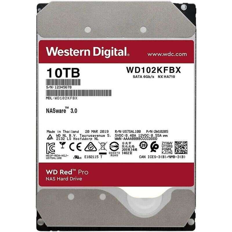 Жесткий диск Western Digital Red Pro 10 ТБ (WD102KFBX)