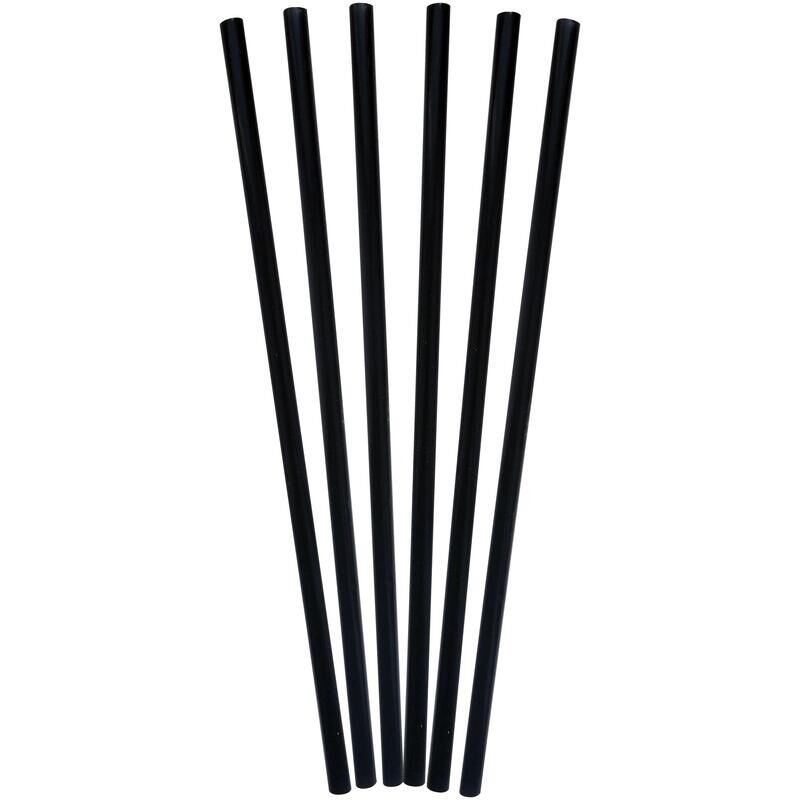 Трубочки для коктейля полипропиленовые черные прямые длина 240 мм диаметр 8 мм (150 штук) NoName