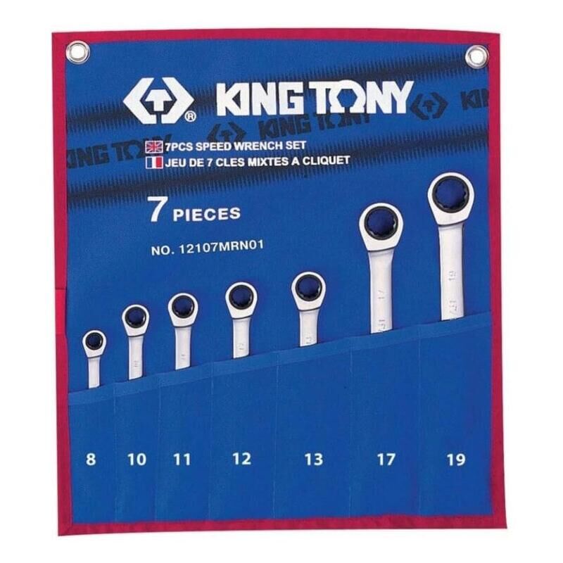 Набор ключей комбинированных трещоточных King Tony 8-19 мм 7 предметов (12107MRN01)