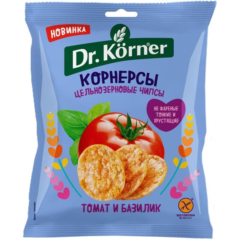 Чипсы Dr.Korner с томатом и базиликом 50 г