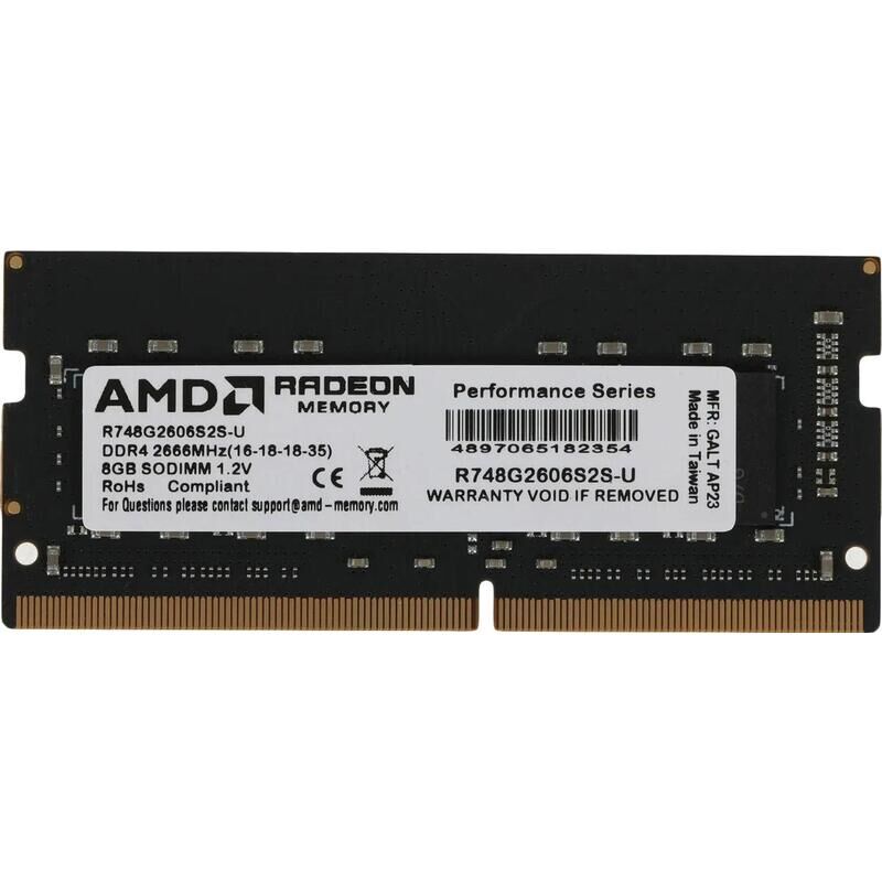 Оперативная память AMD 8 ГБ R748G2606S2S-U (SO-DIMM DDR4)