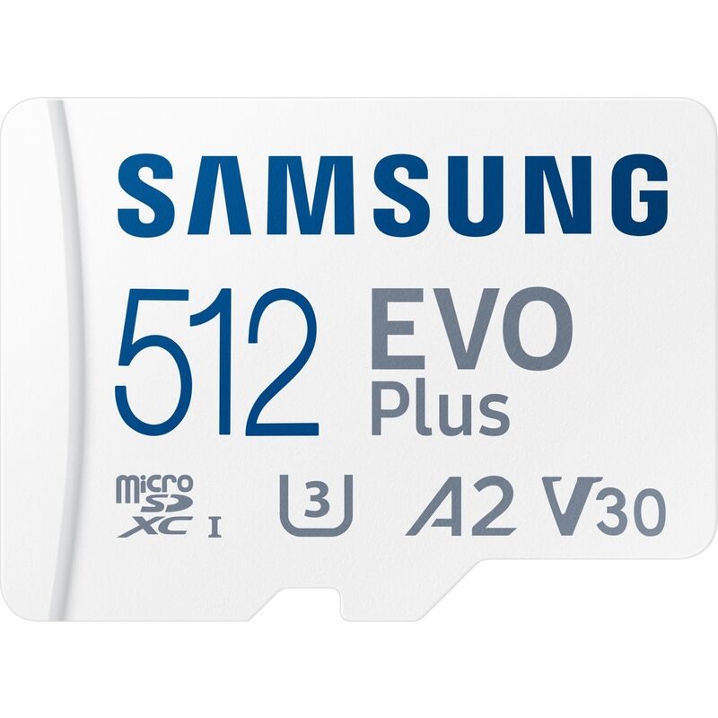 Карта памяти 512 ГБ micro SDXC Samsung Evo Plus UHS-I U3 A2 V30 (MB-MC512KA/EU)