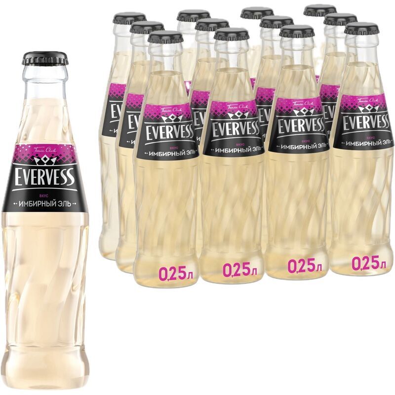 Напиток газированный Evervess Tonic Имбирный Эль 0.25 л (12 штук в упаковке)