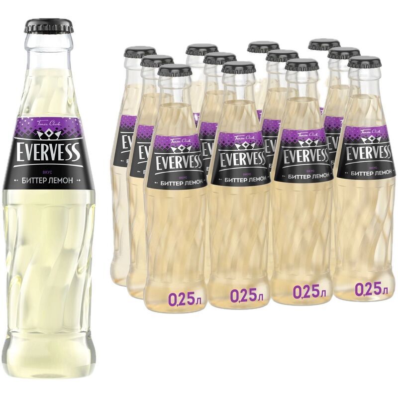 Напиток газированный Evervess Tonic Лимон 0.25 л (12 штук в упаковке)