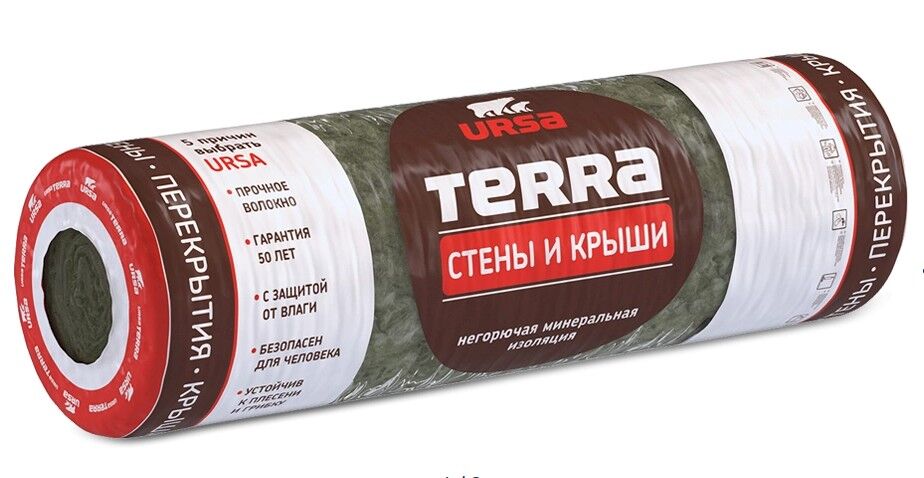 Рулон теплоизоляционный Terra Стены и крыши 6000х1220х100 мм 0,732 м3