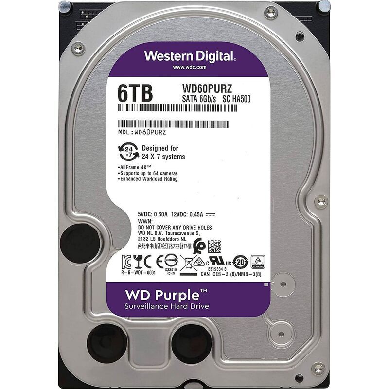Жесткий диск Western Digital Purple 6 ТБ (WD64PURZ)