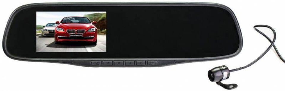 Автомобильный видеорегистратор SILVERSTONE F1 NTK-351Duo черный 5Mpix 1080x1920 1080p 140гр.