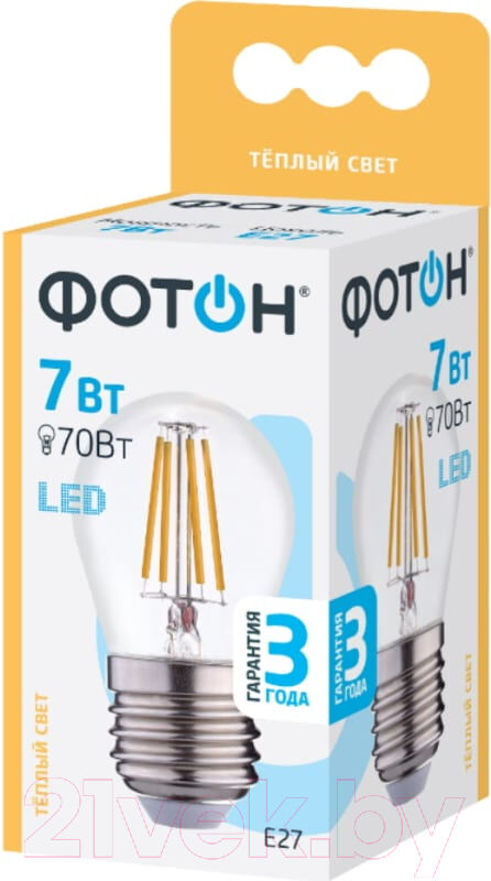 Лампа Фотон LED FL P45 7W E27 3000K 2