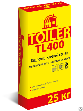 Клей TOILER TL 400 (зимний) для блоков, 25 кг