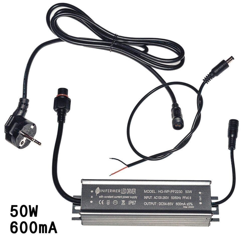 Драйвер для светодиодов 50W 600mA на разъемах Комплектующие для светодиодного освещения (LED)