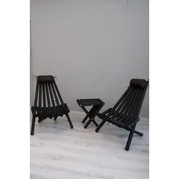 Садовая мебель для отдыха кр2ст1_кор дерево венге темный:стол, 2 кресла