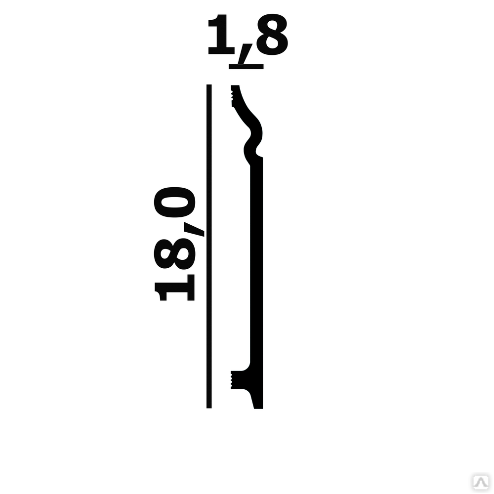 Плинтус напольный Перфект Плюс Р114 18х1,8х200 см