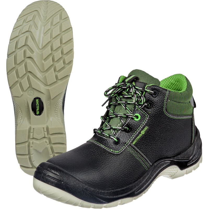Ботинки рабочие Мистраль антистатические ПУ-ТПУ натуральная кожа черные размер 42 Мистраль (обувь)