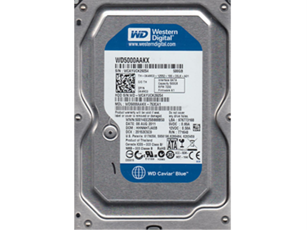 Жесткий диск Western Digital Blue 500Gb 6G 7,2K 16Mb SATA 3.5", WD5000AAKX-753CA1 Накопители
