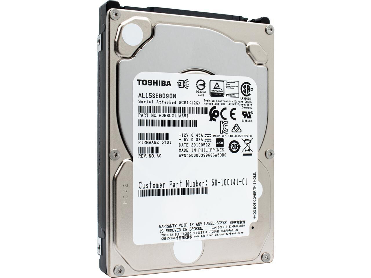Жесткий диск Toshiba 900GB 10500RPM 128MB 2.5 SAS, AL15SEB090N Накопители