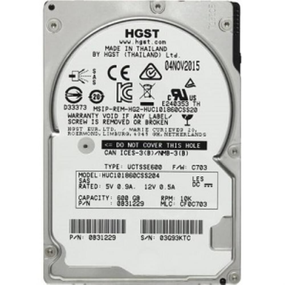 Жесткий диск HGST Ultrastar C10K1800 600GB 2.5" SAS, HUC101860CSS204 Накопители Hitachi