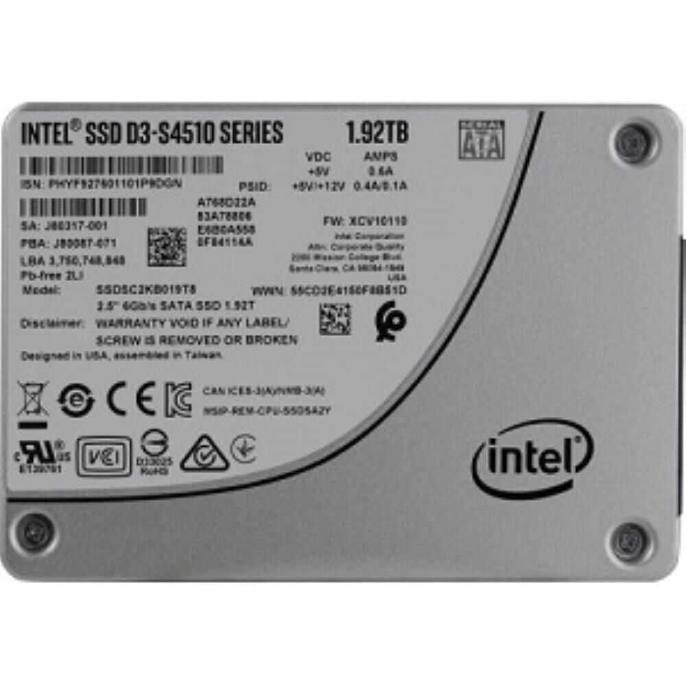 Накопитель SSD Intel D3-S4510 1.92TB 2.5 SATA 6Gb/s SSDSC2KB019T801 Накопители