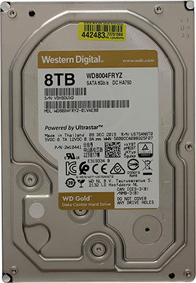 HDD-диск Western Digital Original SATA-III 8Tb WD8004FRYZ Gold (7200rpm) 256Mb 3.5''