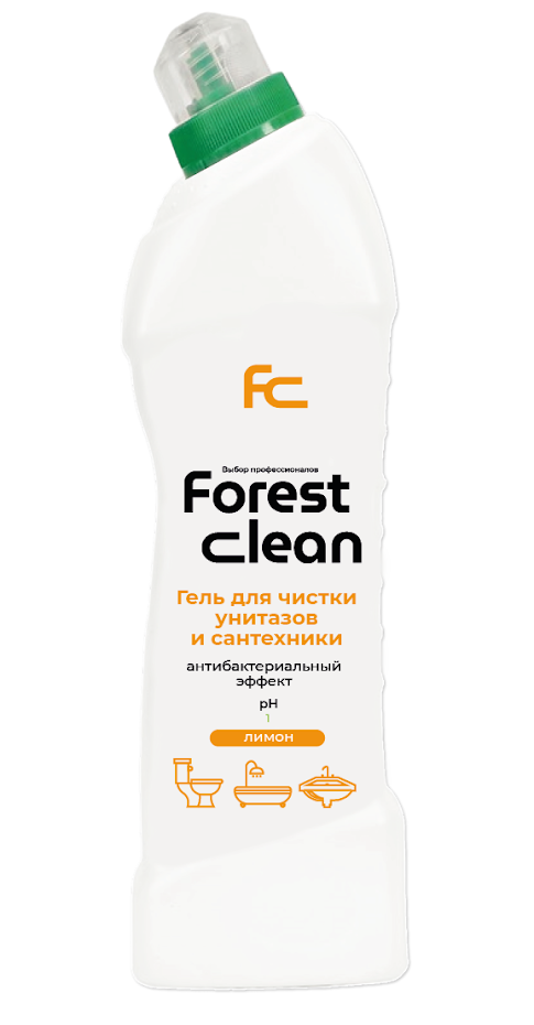 Гель для чистки унитаза (лимон), 0,75 л FOREST CLEAN