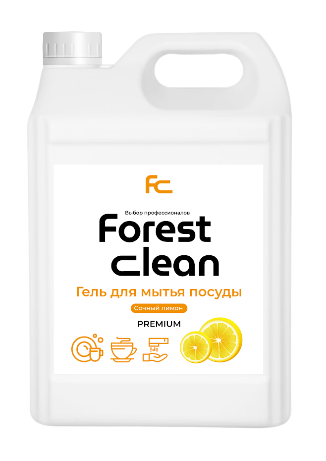 Гель для посуды FOREST CLEAN "Сочный лимон" Primium, 5 л