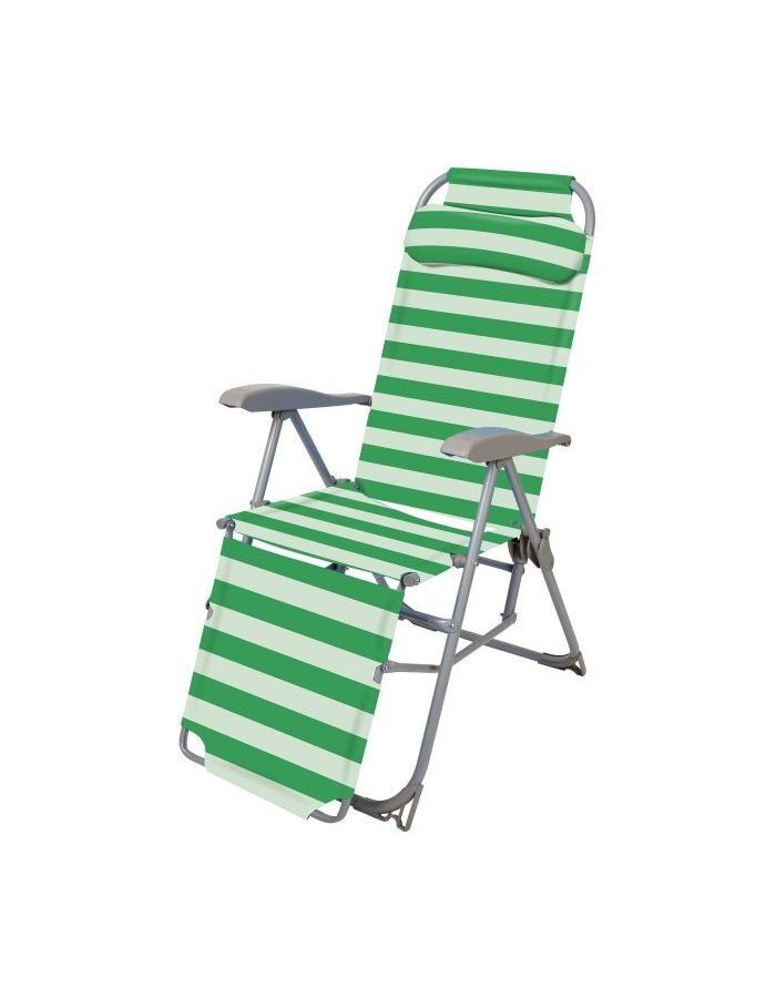 Кресло-шезлонг складное "Ника" с подножкой К3 зеленый Nika