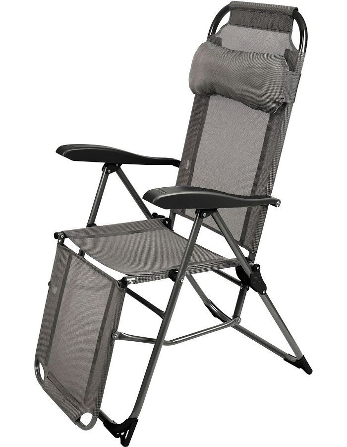 Кресло-шезлонг складное "Ника" с подножкой К3 графитовый Nika