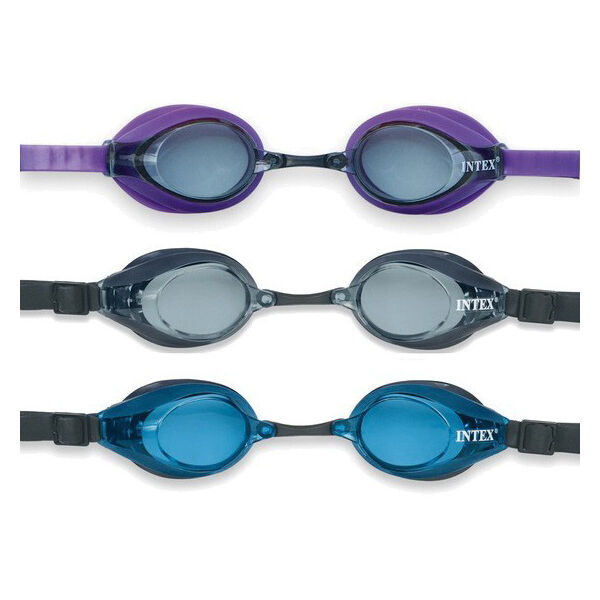 Очки для плавания PRO Racing, силикон, незапотевающие, UV-защита, 3 цвета, от 8 лет, 55691, Intex