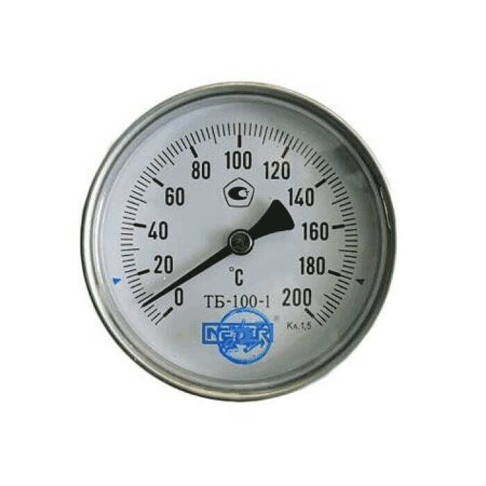 Термометр биметалл ТБ100 160С Дк100 L=40 G1/2" осев Метер (011-0153)