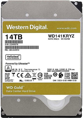 Жесткий диск Western Digital 3.5'' 14TB SATA III WD Gold Enterprise 7200 rpm 256MB (WD141KRYZ)