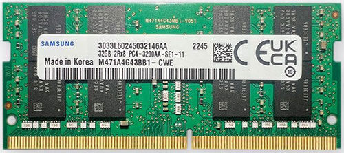 Оперативная память Samsung SO-DIMM DDR4 32GB 3200MHz (M471A4G43BB1-CWE) OEM
