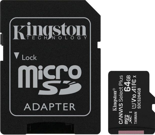 Флеш карта Kingston microSDXC 64GB SDCS2/64GB Canvas Select Plus + adapter