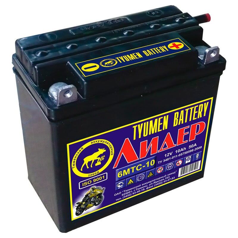 Аккумуляторная батарея Tyumen Battery Лидер 12В 9-10Ач РЕСАНТА
