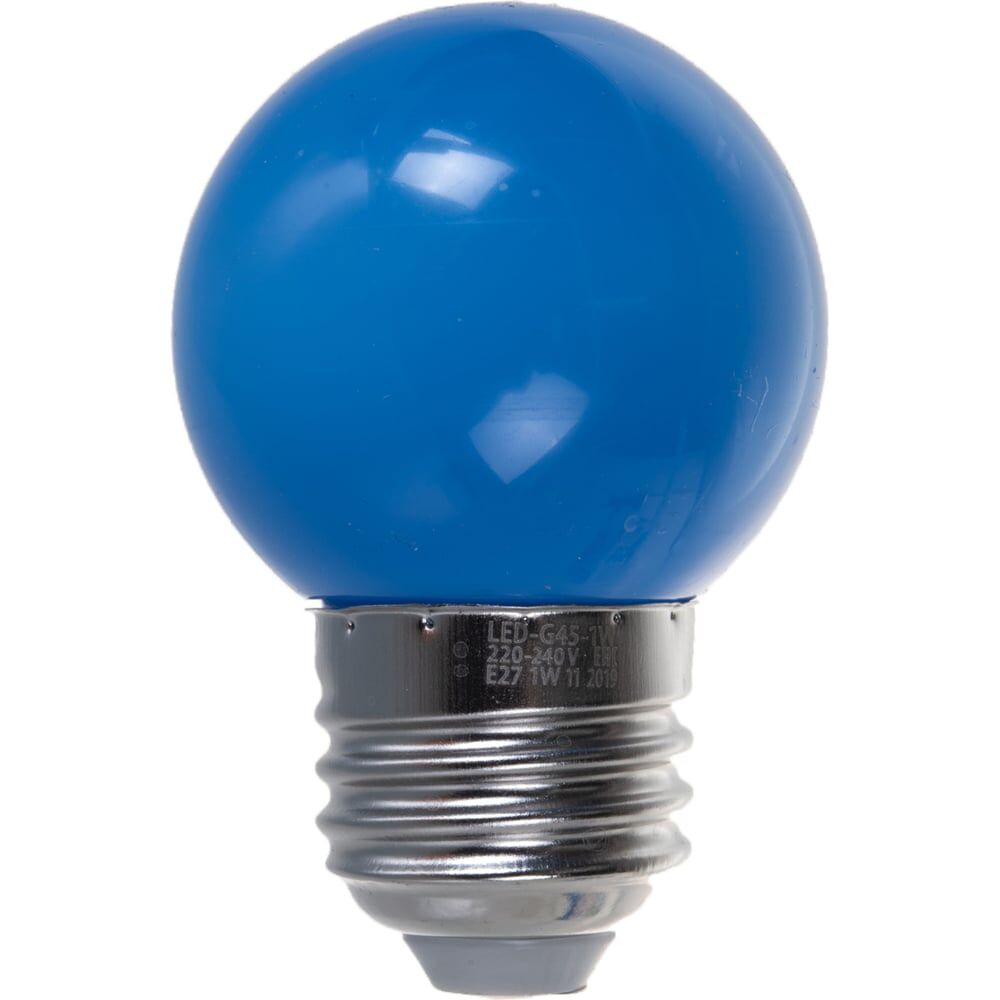Декоративная светодиодная лампа Volpe LED-G45-1W/BLUE/E27/FR/С