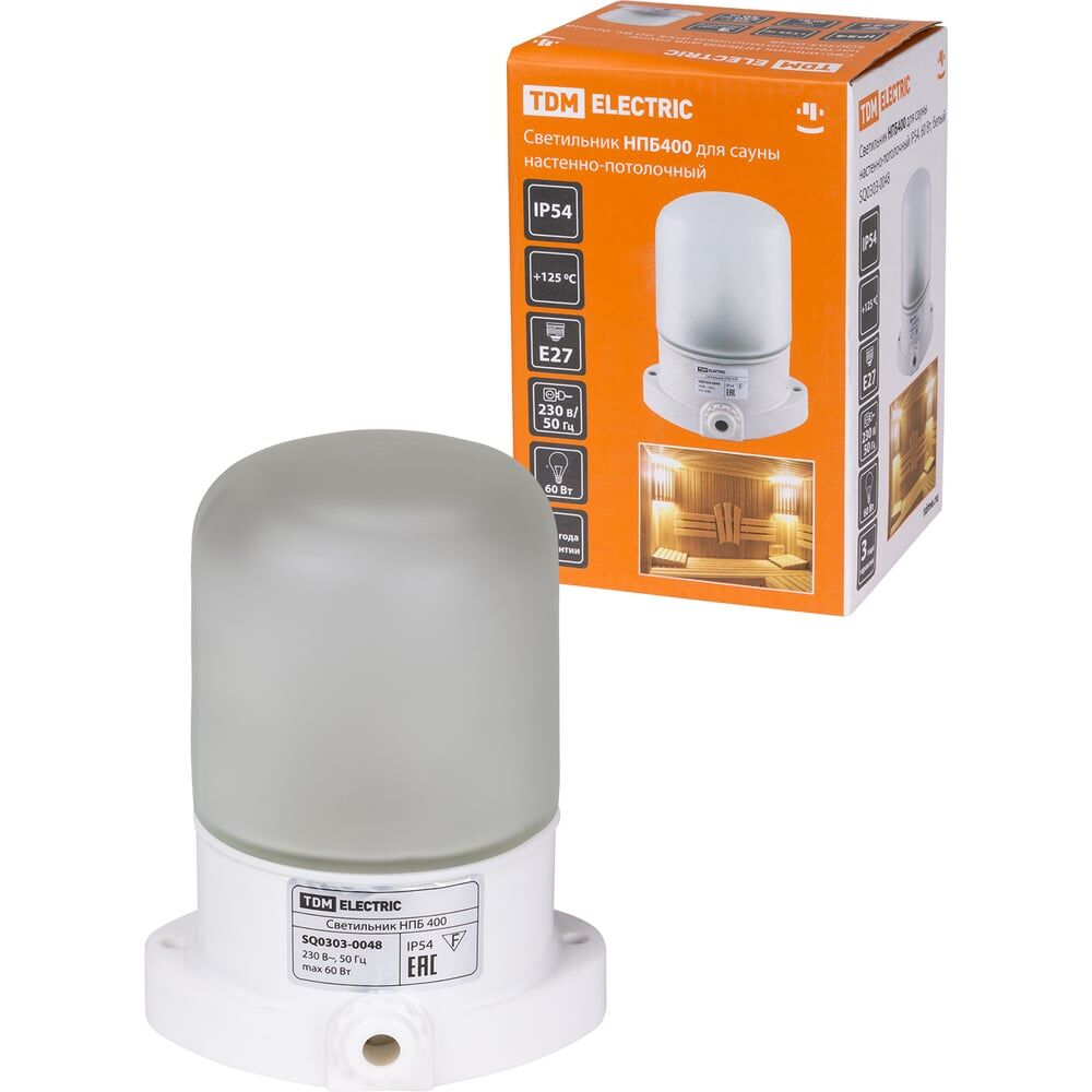 Настенно-потолочный светильник для сауны TDM НПБ400