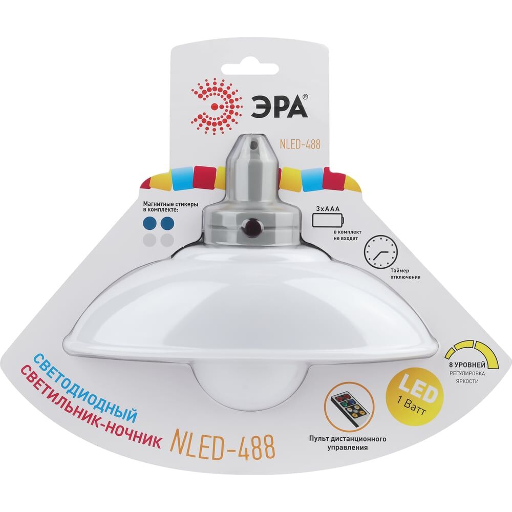 Настенный светодиодный ночник-светильник ЭРА NLED-488-1W-MS-W