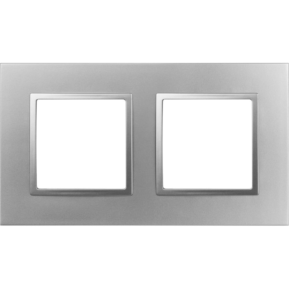 Рамка для розеток и выключателей ЭРА Elegance 14501203 Classic, на 2 поста, алюминий