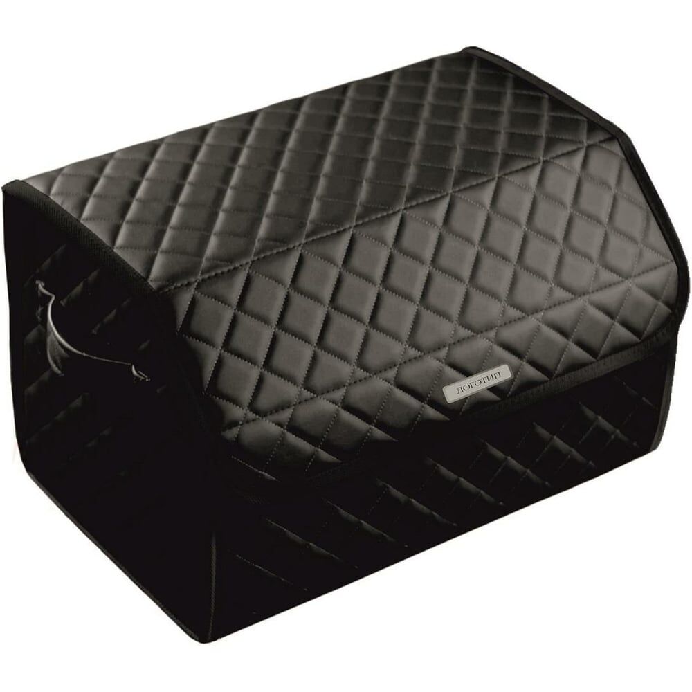 Сумка-органайзер в багажник Vicecar серая нить/черный кант, логотип RENAULT