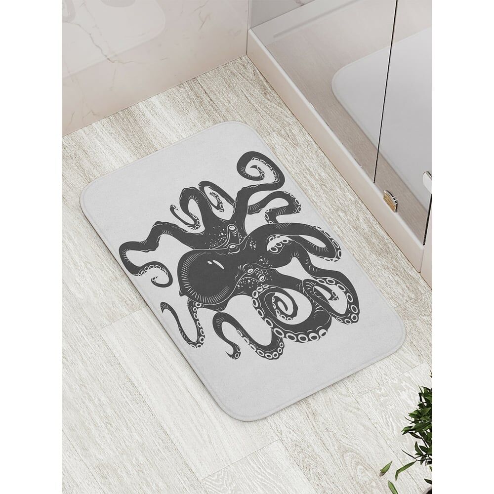 Противоскользящий коврик для ванной, сауны, бассейна JOYARTY Темный осьминог