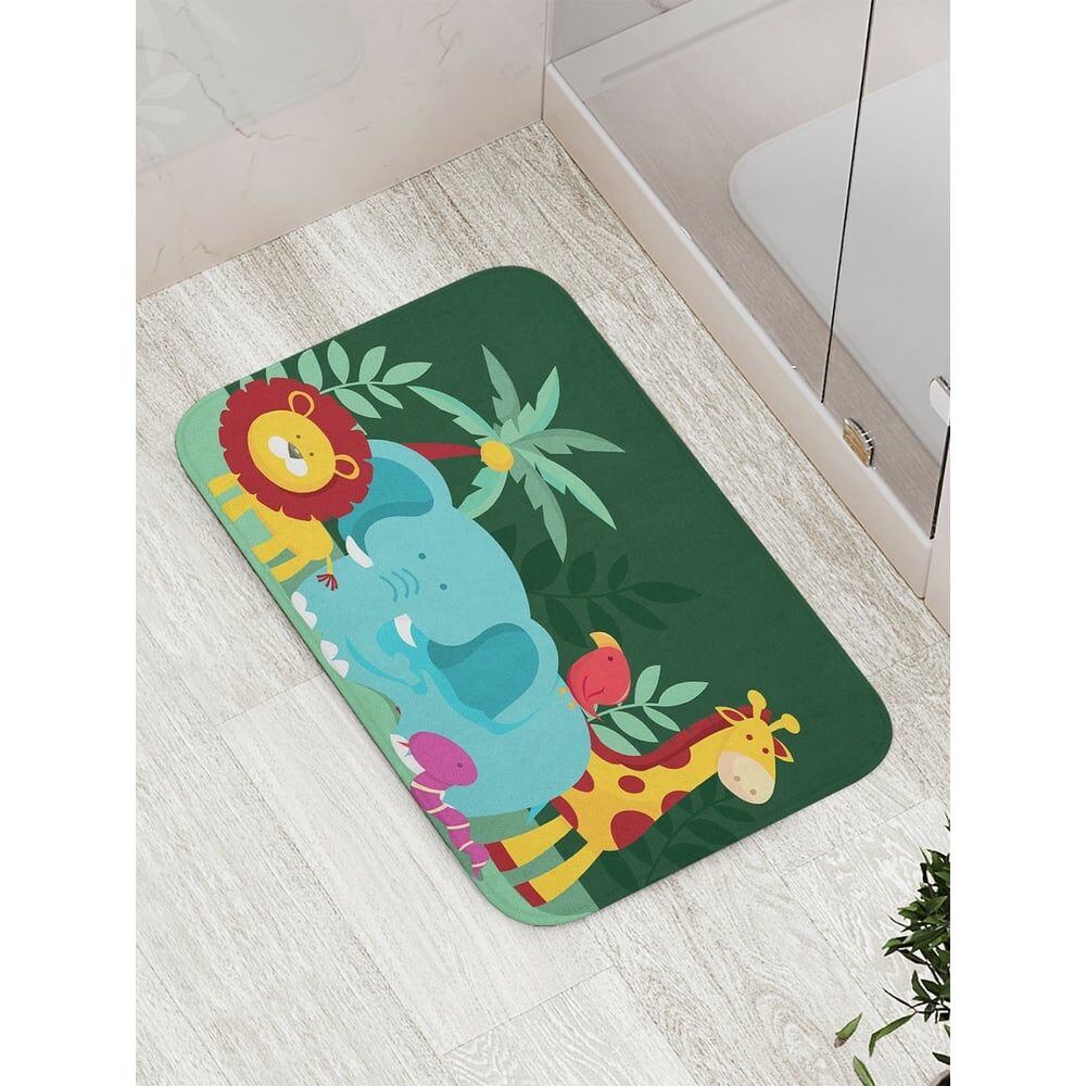 Противоскользящий коврик для ванной, сауны, бассейна JOYARTY Детские джунгли