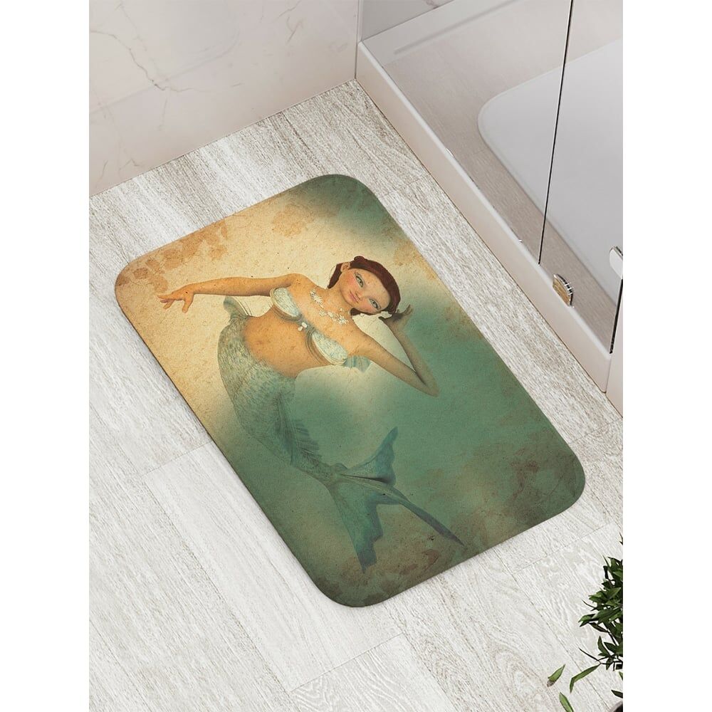 Противоскользящий коврик для ванной, сауны, бассейна JOYARTY Стройная русалка