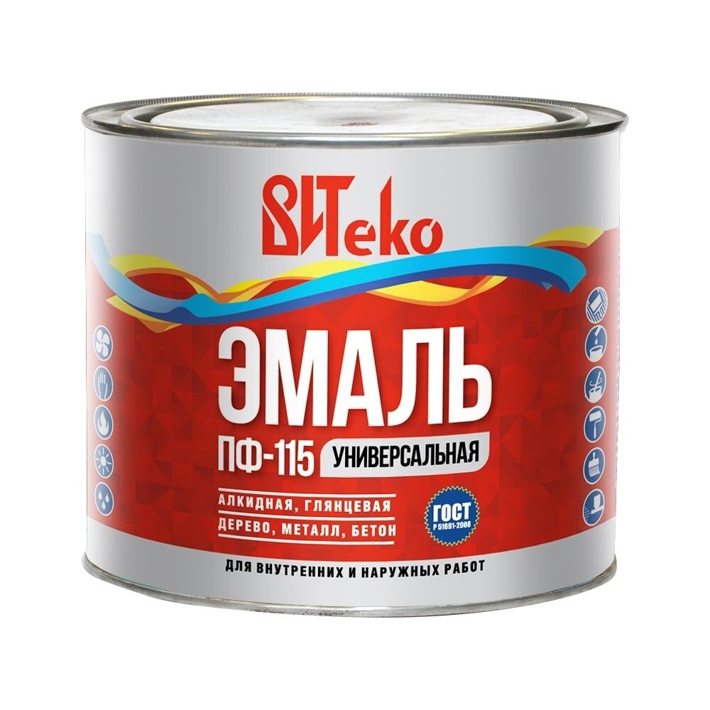 Эмаль Царицынские краски Витеко ПФ-115, светло-серая, 1.8 кг