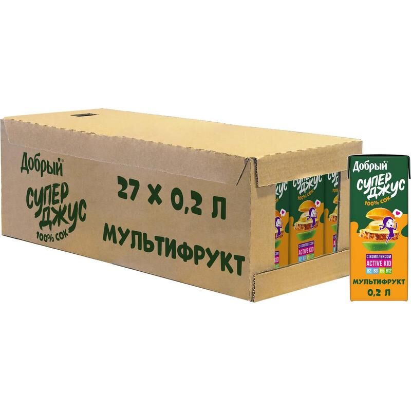 Сок Добрый мультифрукт 0.2 л (27 штук в упаковке)