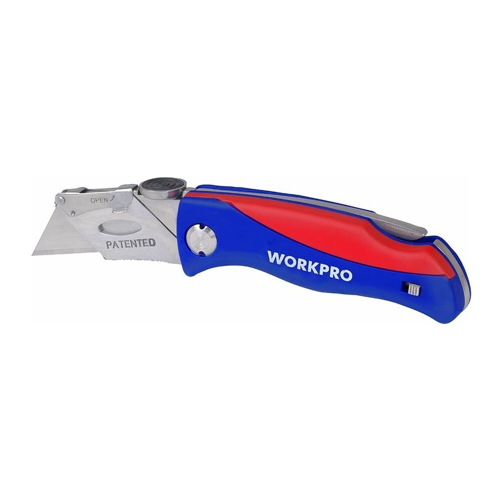 Складной быстросменный нож WORKPRO WP211006