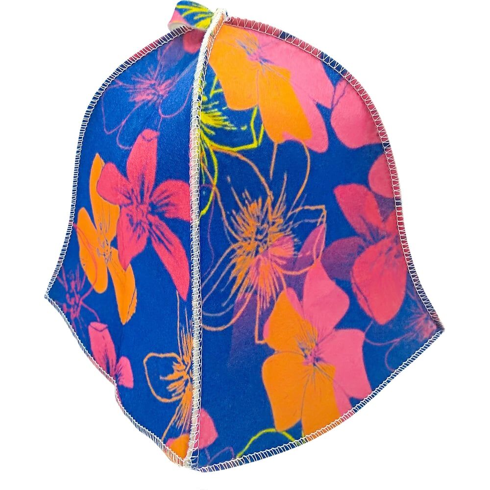 Женская шапка для бани Бацькина баня Магия цветов
