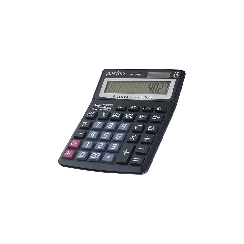 Двенадцатиразрядный бухгалтерский калькулятор Perfeo PF A4027 GT