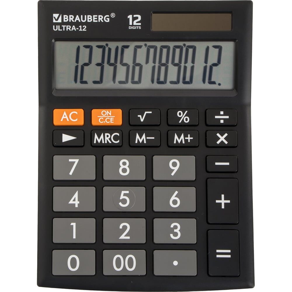 Настольный калькулятор BRAUBERG ULTRA-12-BK