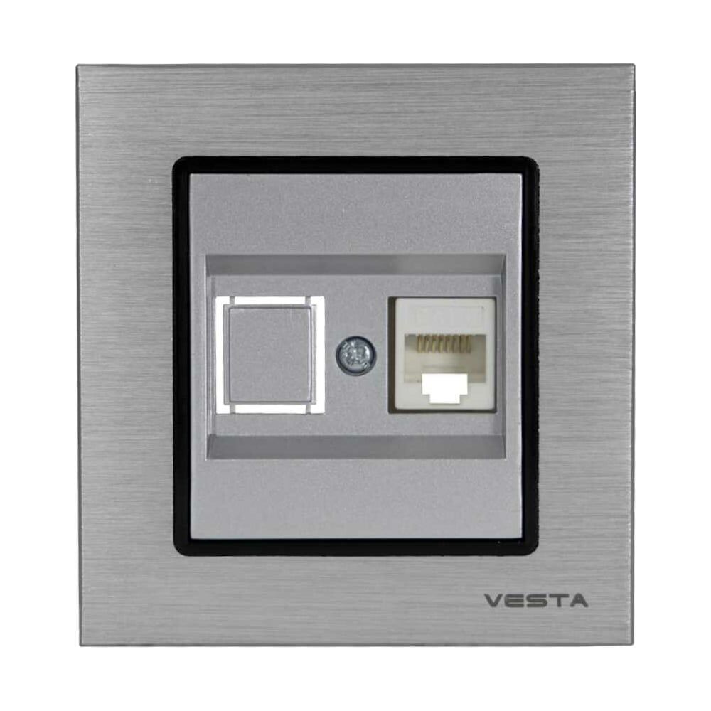 Розетка для сетевого кабеля Vesta Electric Exclusive Silver Metallic