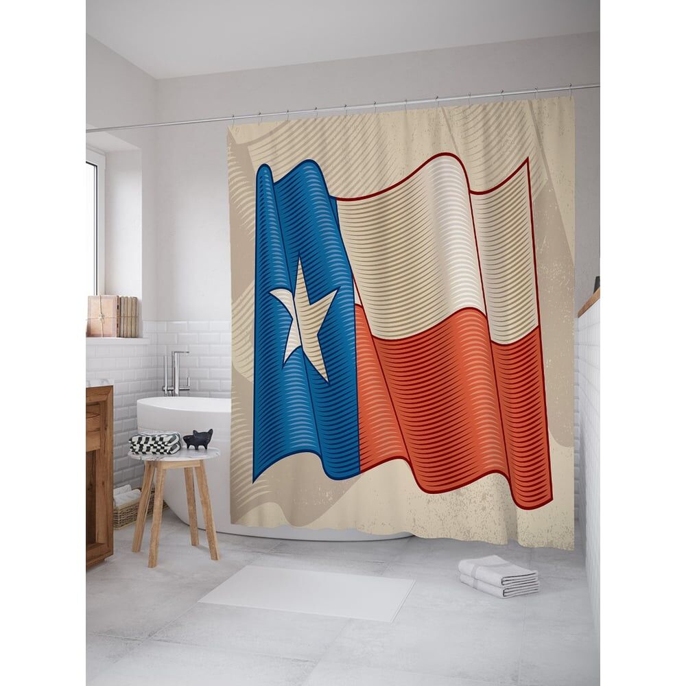 Шторка-занавеска для ванной JOYARTY Флаг Техаса