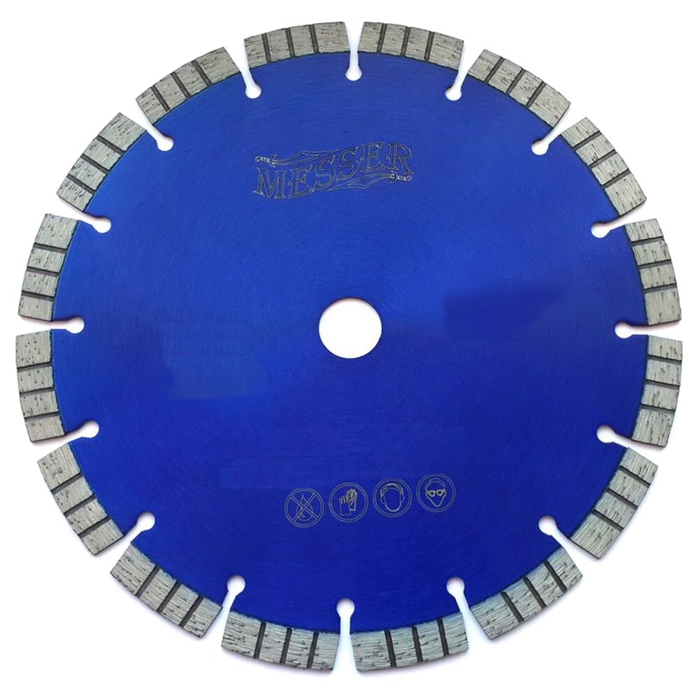 Турбосегментный алмазный диск по железобетону MESSER 350D-3.2T-12W-24S-25.4