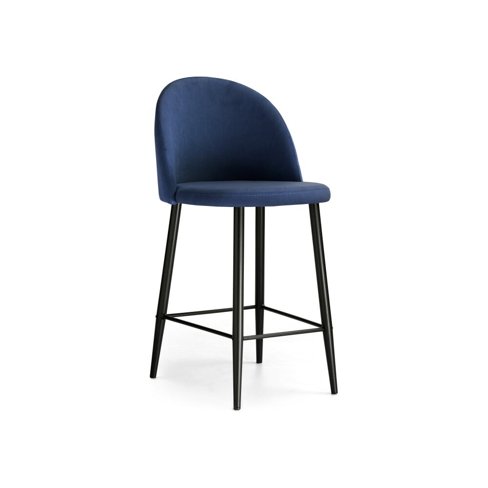 Барный стул Woodville Амизуре темно-синий, черный матовый